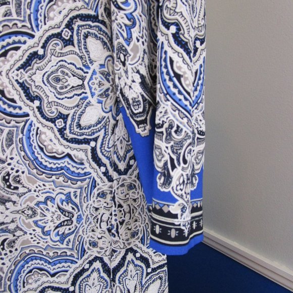 Studio One 3/4 Sleeve Floral Puff Print Shift Dress - Picture 4 of 11